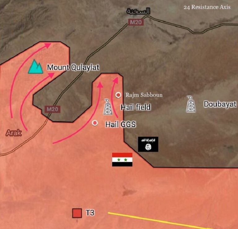 Sơ đồ chiến sự khu vực thị trấn Al-Sukhnah tính đến ngày 30.07.2017 - Ảnh South Front