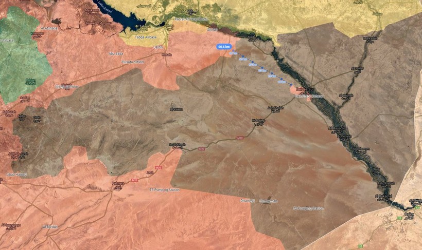 Bản đồ phân bổ tình hình chiến trường Syria khu vực Homs, Raqqa và Deir Ezzor - Ảnh South Front