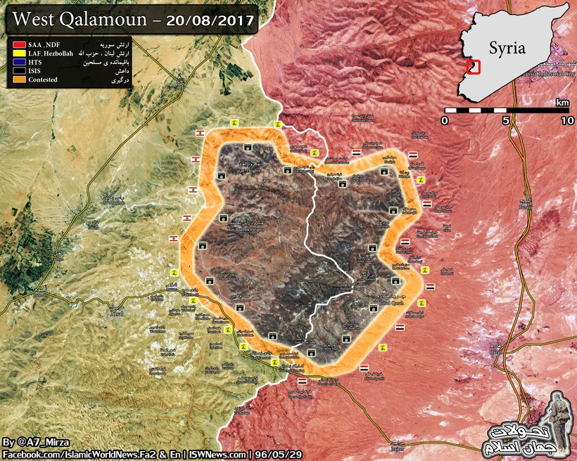 Bản đồ hình thái chiến trường vùng biên giới Lebanon - Syria - ảnh South Front