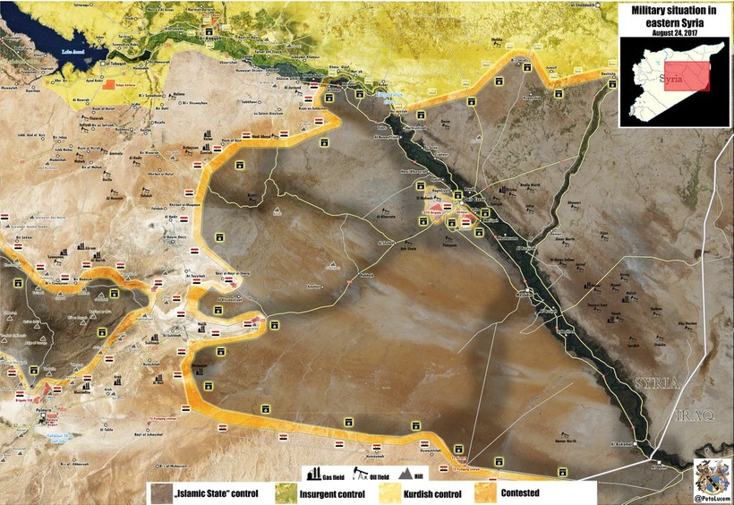Quân đội Syria bao vây IS, tổ chức tiến công về hướng Deir Ezzor - bản đồ South Front