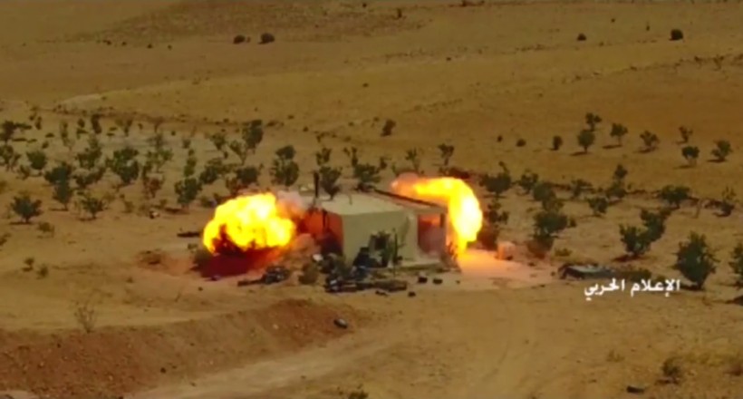 Vụ nổ phá hủy hoàn toàn trụ sở của IS trên vùng núi Qalamoun - ảnh video Hezbollah