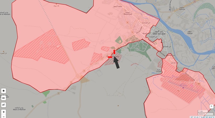 Mũi tiến công của IS đánh vào khu vực Panorama - bản đồ Syria.liveuamap.com
