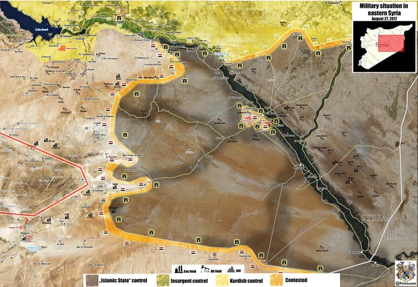 Tổng quan tình hình chiến trường Homs, Raqqa và Deir Ezzor - bản đồ Masdar News