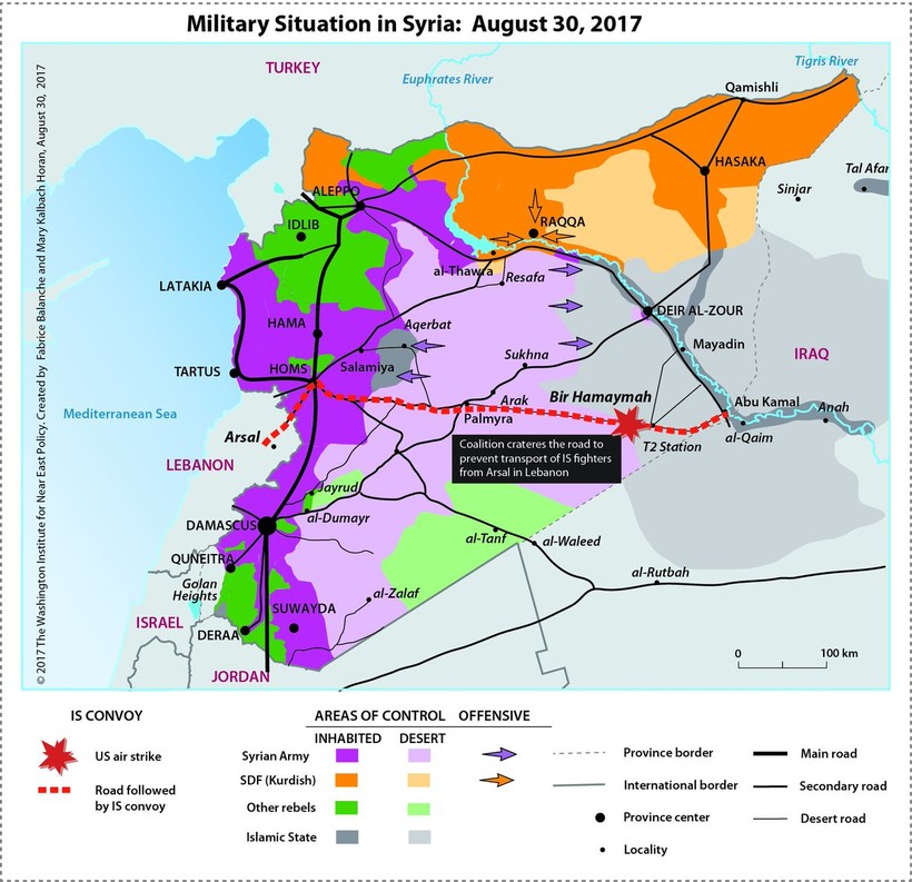Tình hình chiến trường tam giác Homs, Raqqa, Deir Ezzor - bản đồ South Front