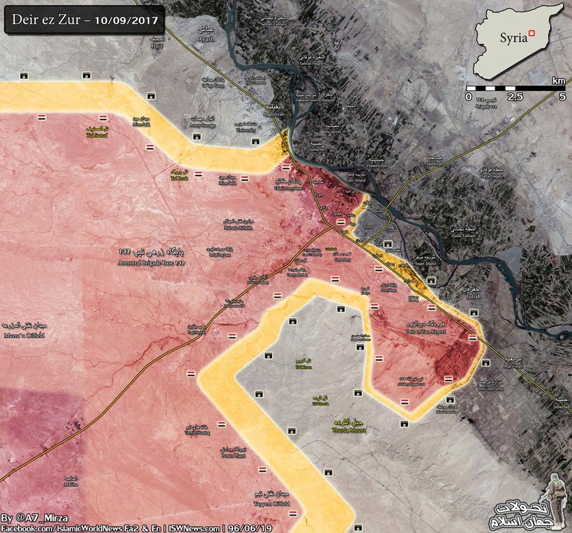 Bản đồ chiến sự chiến trường Deir Ezzor tính đến ngày 10.09.2017 - ảnh South Front