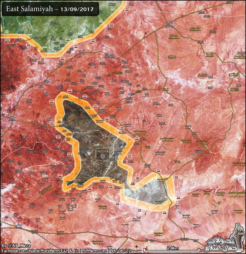 Bản đồ tình hình chiến sự tỉnh Homs - Hama, vùng IS bị bao vây đang thu hẹp nhanh chóng - ảnh South Front