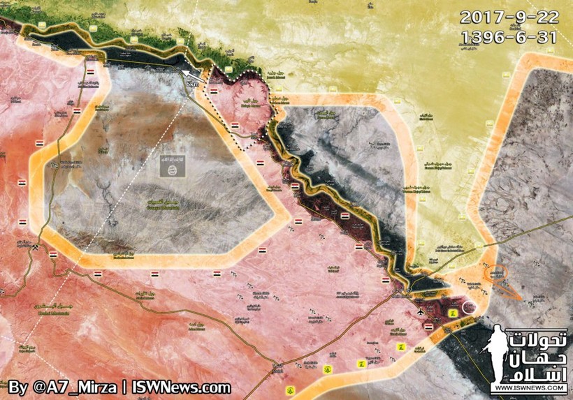 Bản đồ tình hình chiến sự khu vực Deir Ezzor - ảnh South Front