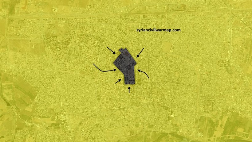 Khu vực cuối cùng IS còn tử thủ trên chiến trường Raqqa - ảnh truyền thông người Kurd