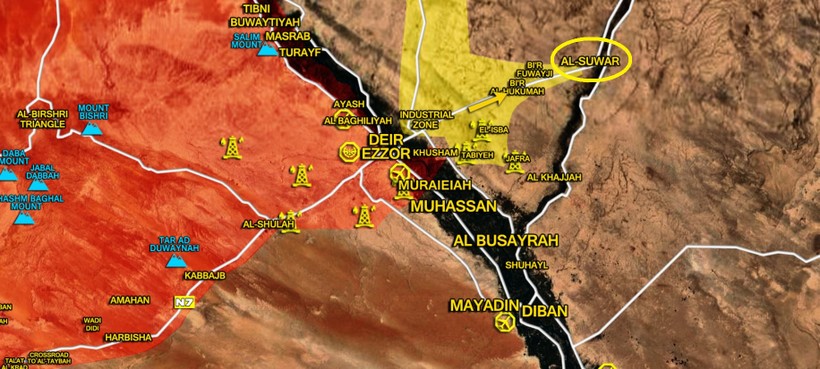 Bản đồ chiến sự Deir Ezzor, SDF tiến công mở rộng đến làng Al-Suwar, IS không kháng cự - ảnh South Front