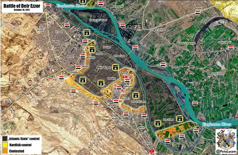 Hình thái chiến trường khu vực thành phố Deir Ezzor theo South Front