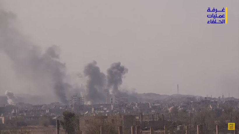 Quân đội Syria pháo kích dữ dội vào chiến tuyến của IS ở thành phố Deir Ezzor - ảnh video Hezbollah