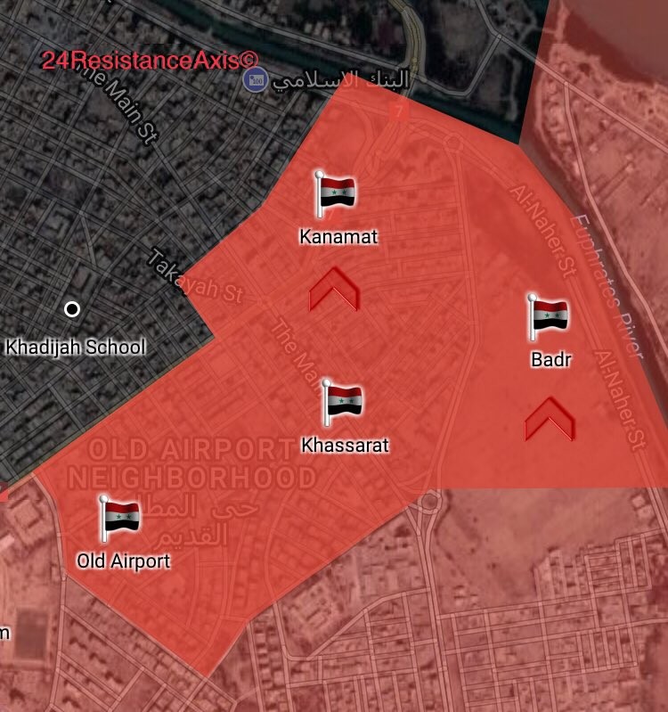 Quân đội Syria giải phóng 4 quận Kanamat, Khassarat, Badr và Sân bay cũ trong thành phố Deir Ezzor - ảnh South Front