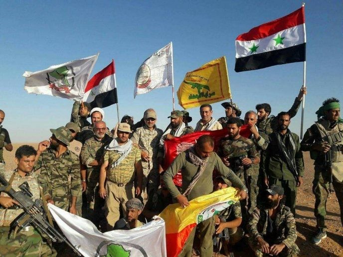 Lực lượng hỗn hợp quân đội Syria, PMU, Hezbollah trước cuộc tấn công vào thành phố Al-Bukamal - Deir Ezzor. Ảnh minh họa Masdar News