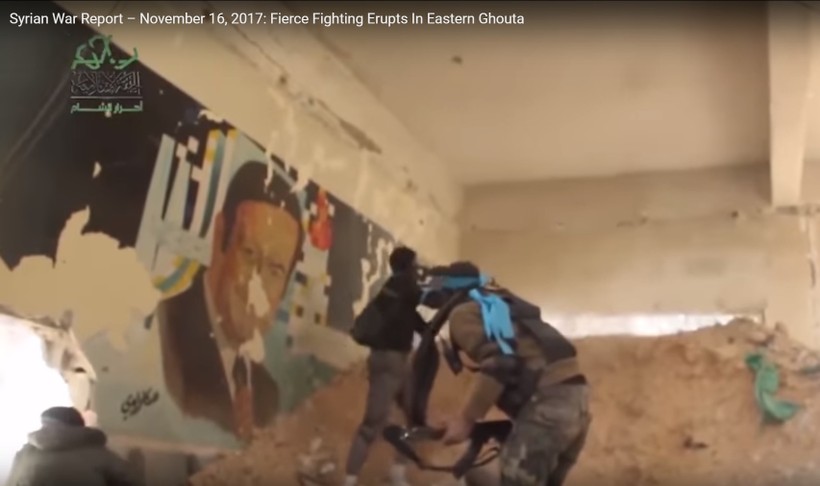 Các tay súng thánh chiến tấn công ở Đông Ghouta, ảnh video minh họa 