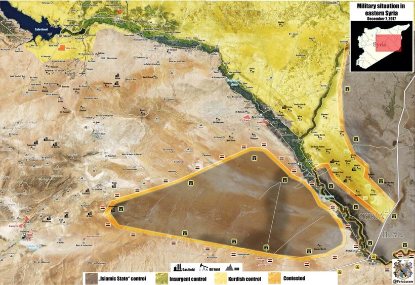 Tình hình chiến trường Deir Ezzor, quân đội Syria tiến công giải phóng 7200 km2 - ảnh Masdar News