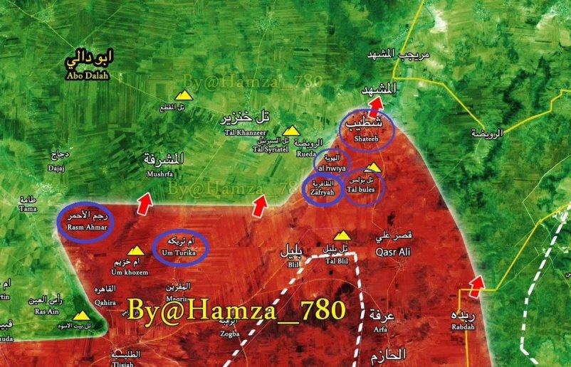 Các mũi tiến công của quân đội Syria trên vùng nông thôn tỉnh Idlib - ảnh Masdar News