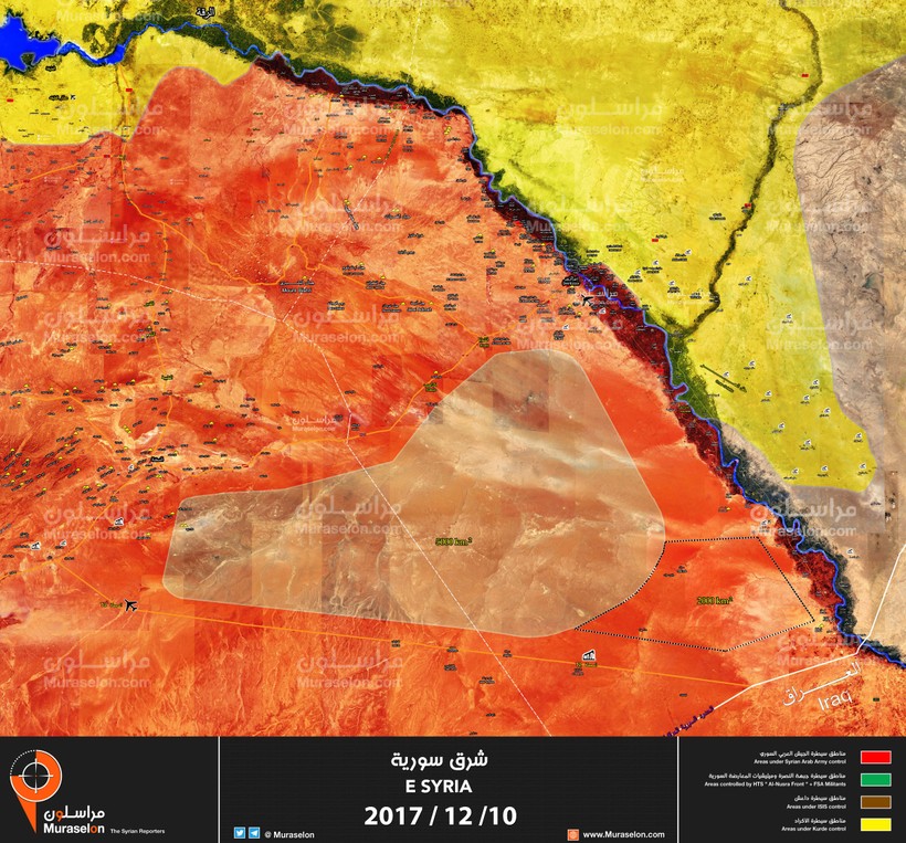 Chiến trường vùng sa mạc Deir Ezzor, quân đội Syria giải phóng hơn 2000 km2 - ảnh Muraselon