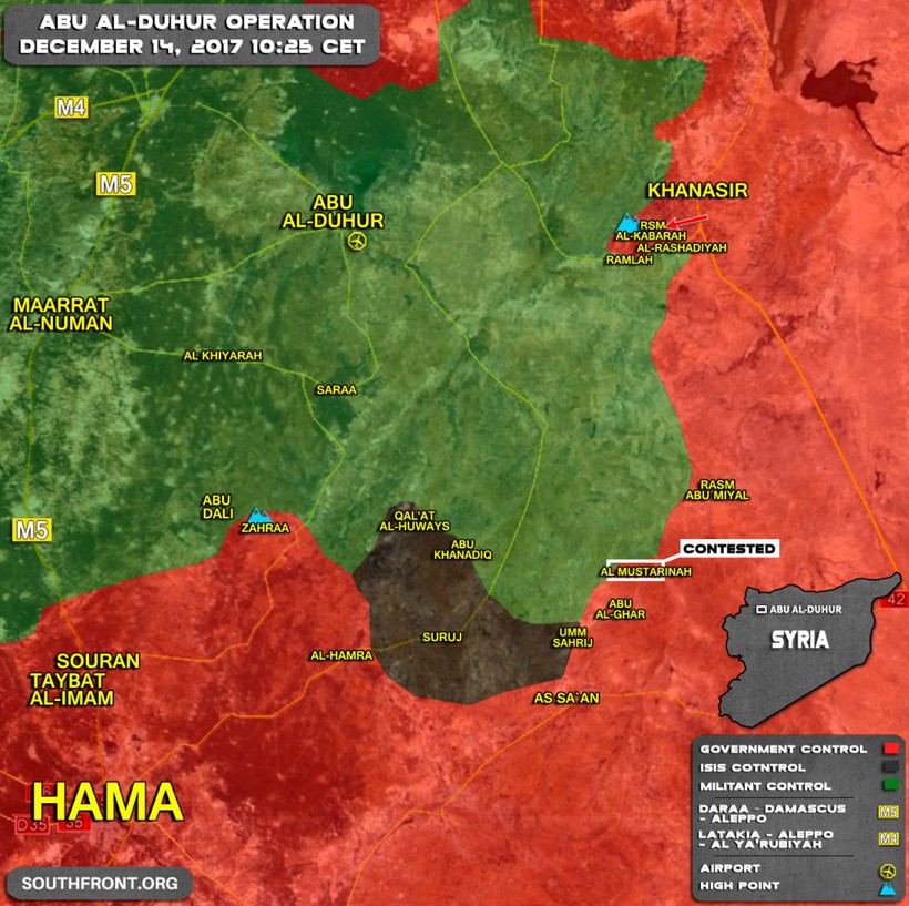 Bản đồ tình hình chiến sự khu vực Hama, Aleppo - ảnh South Front