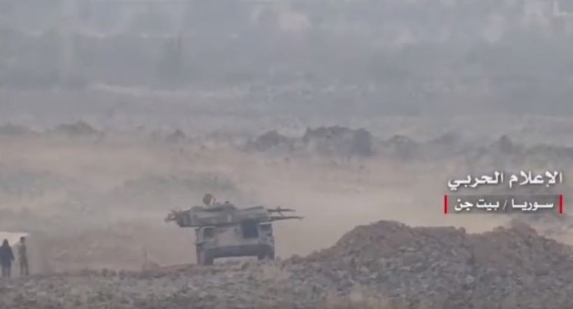 Pháo phòng không tự hành Shilka quân đội Syria trên chiến trường cao nguyên Golan - ảnh truyền thông video Hezbollah