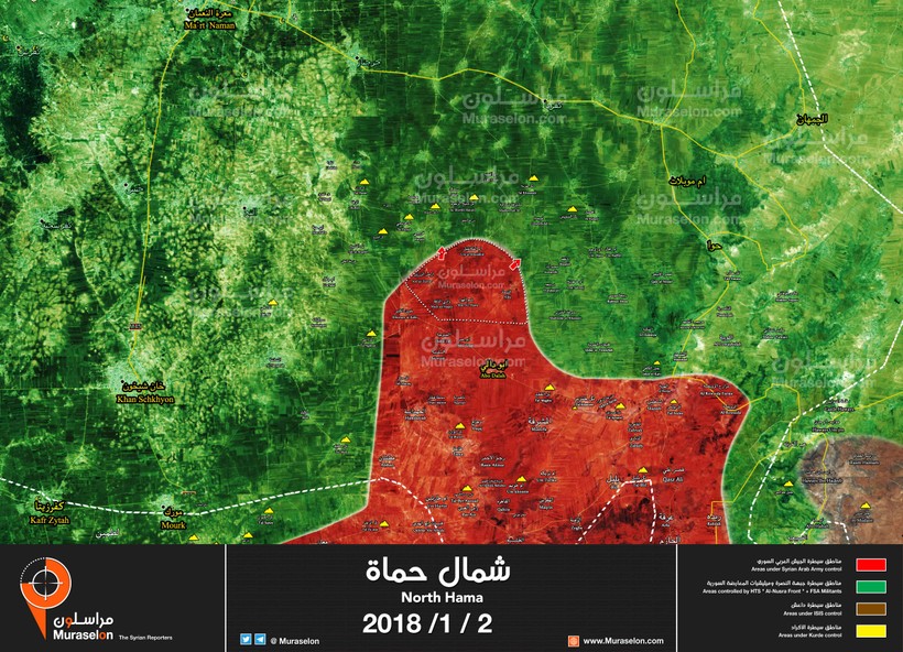 Các mũi tiến công của quân đội Syria trên chiến trường Idlib - ảnh Muraselon