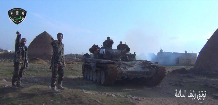 Xe tăng lực lượng Tiger trên chiến trường Idlib - ảnh minh họa Masdar News