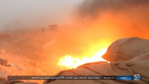 Một vụ đánh bom VBIED của IS vào chiến tuyến của lực lượng SDF - ảnh Masdar News
