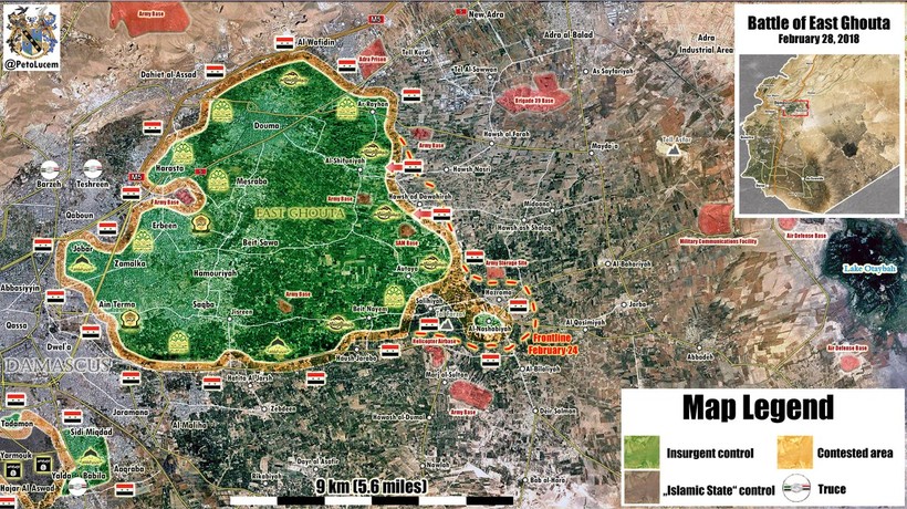 Tình hình chiến sự khu vực Đông Ghouta, các mũi tiến công của quân đội Syria - ảnh minh họa Masdar News