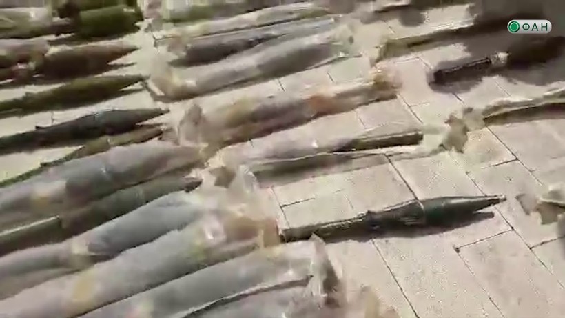 Những vũ khí đạn dược thu được của phiến quân ở Đông Ghouta