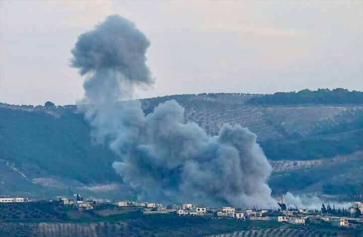 Hiện trường vụ không kích của không quân Thổ Nhĩ Kỳ, đánh vào vị trí của lực lượng NDF Syria