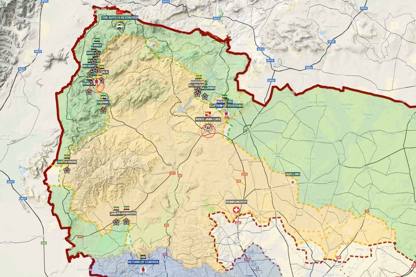 Tình hình khu vực chiến sự Afrin tính đến ngày 03.03.2018 theo South Front