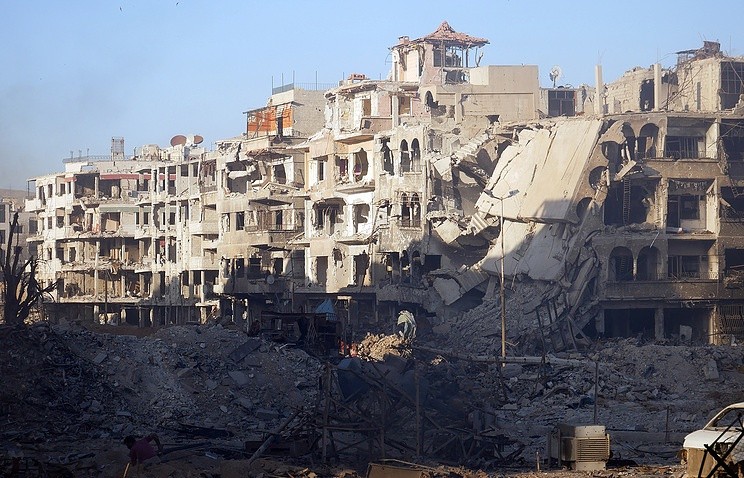 Khu phố quận Ayma, Ramalka, Erbeen tan hoang sau cuộc chiến tranh - ảnh minh họa Mssdar News
