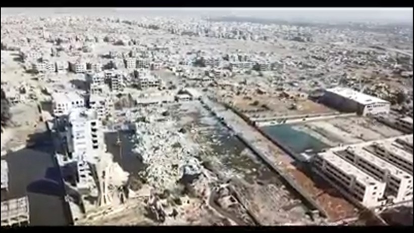 Toàn cảnh quận Jobar, ngoại ô Damascus - ảnh vieo quân đôi Syria