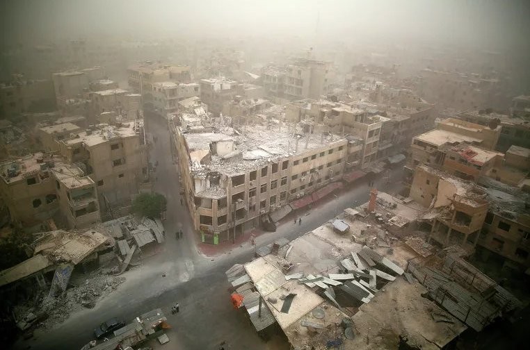 Một góc khu phố Douma sau khi giải phóng - ảnh South Fromt