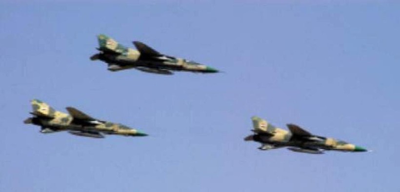 Không quân Syria - Nga không kích lực lượng Hồi giáo cực đoan ở Hama - Idlib. Ảnh minh họa Masdar News