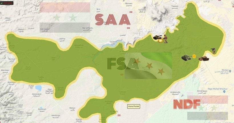 Chiến trường khu vực Rastan, phía Bắc tỉnh Homs, Anh minh họa đối lập Syria