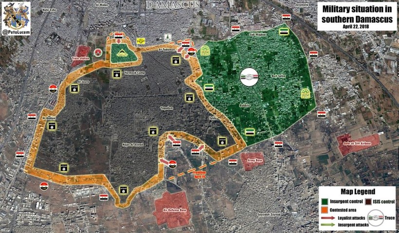 Chiến trường các quận phía nam thành phố Damascus - ảnh minh họa South Front