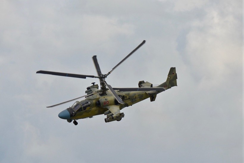 Trực thăng Ka-52 trên không phận Syria, ảnh minh họa Masdar News