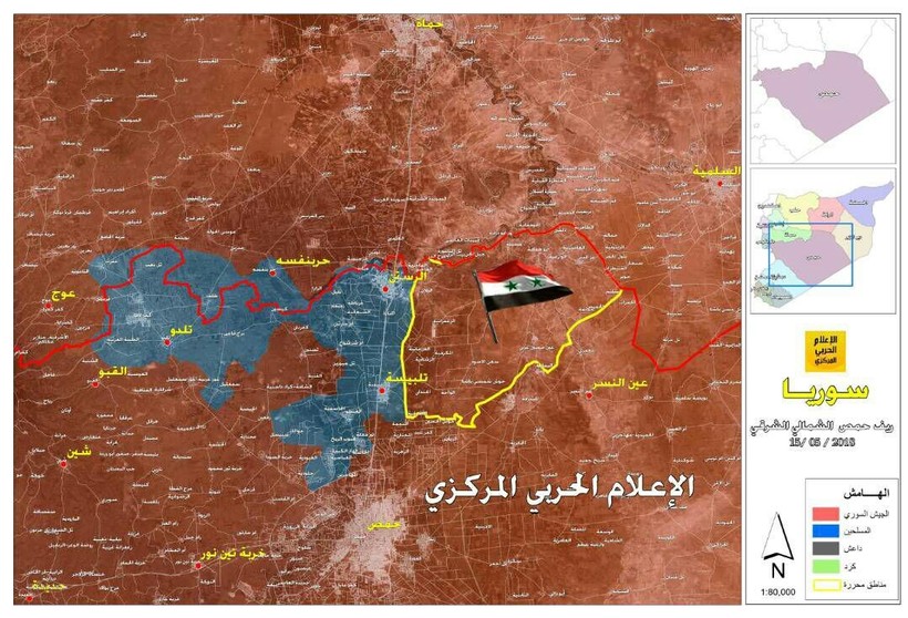 Bản đồ chiến sự khu vực Rastan, miền bắc tỉnh Homs. ảnh Hezbollah