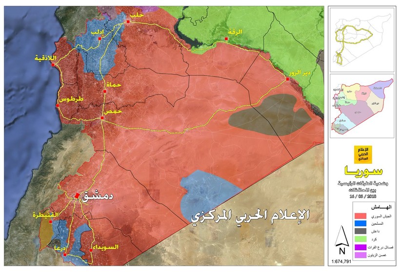 Bản đồ toàn cảnh chiến trường Syria tính đến ngày 20.05.2018 theo South Front