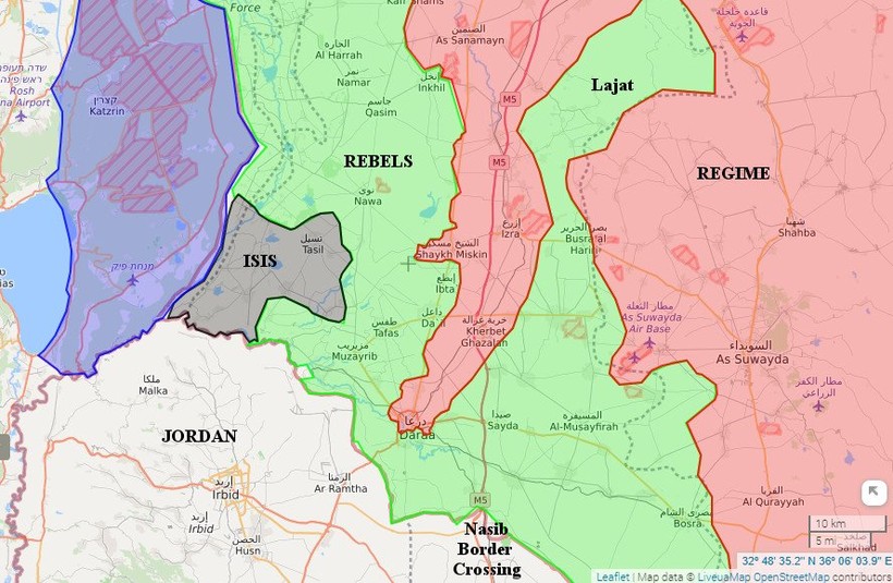Chiến trường khu vực tỉnh Daraa. Bản đồ South Front