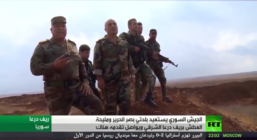 Quân đội Syria tiến công trên chiến trường Daraa. Ảnh minh họa video