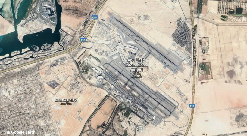Sân bay quốc tế Abu Dhabi, bị tấn công bởi drone vũ trang Houthi. Ảnh minh họa South Front