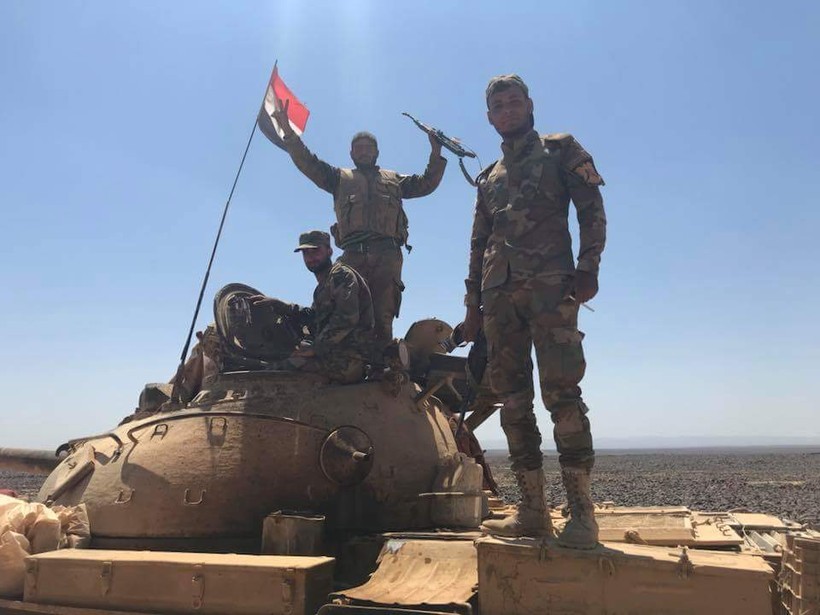 Binh sĩ quân đội Syria trên chiến trường Sweida. Ảnh minh họa Masdar News