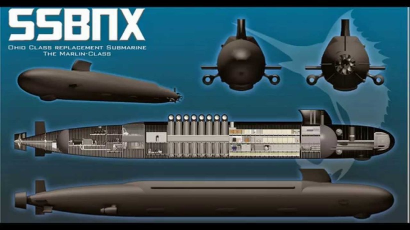 Tàu ngầm nguyên tử thế hệ mới của hải quân Mỹ SSBN-X Future Follow-on Submarine) ảnh minh họa General Dynamics