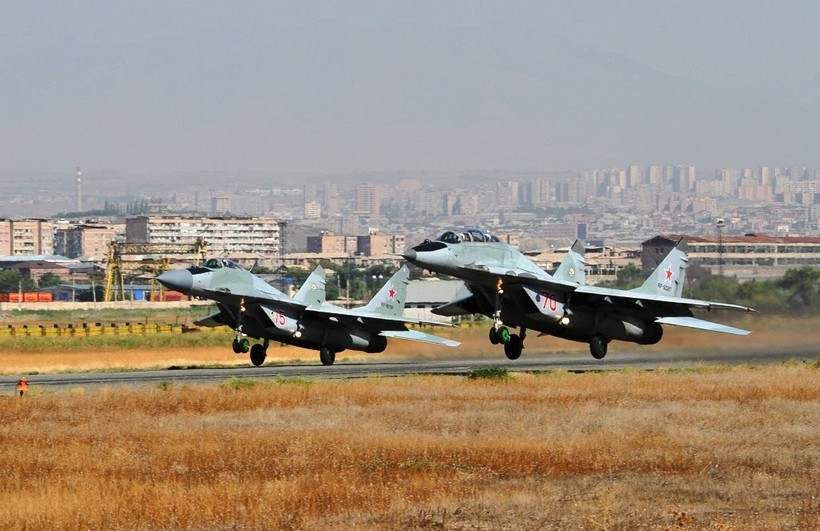 MiG-29 không quân Armenia xuất kích tham gia diễn tập. Ảnh Russian Air Force