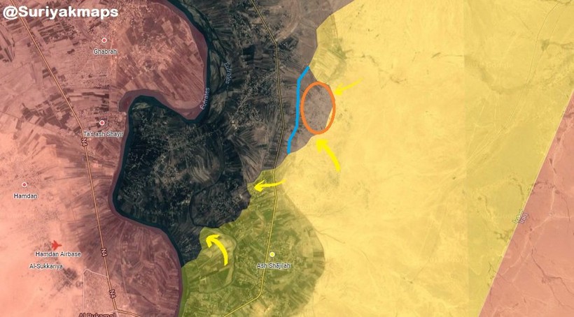 Các mũi tiến công của lực lượng SDF trên chiến trường thung lũng phía đông sông Euphrates