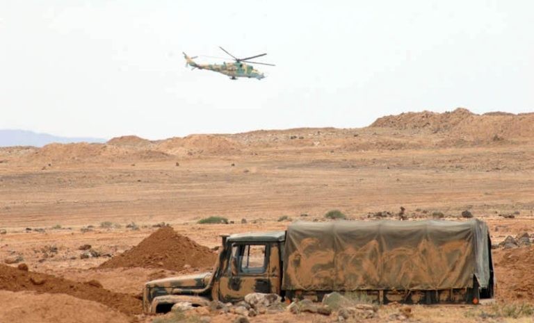 Không quân Syria yểm trợ quân đội tiến công trên chiến trường Al-Safa. Ảnh minh họa: South Front.