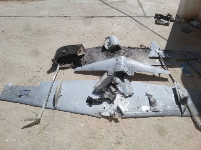 Lực lượng do quân đội Ả râp dẫn đầu tiêu diệt một UAV vũ trang của quân đội Liên minh. Ảnh: truyền thông Houthi. 