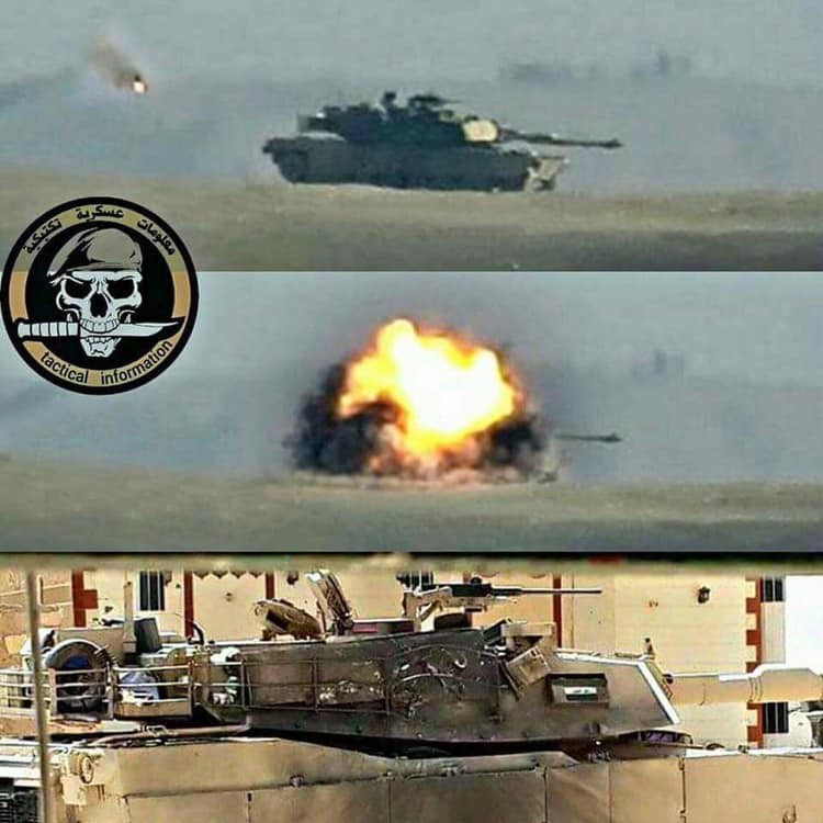 M1A1 Abrams của quân đội Iraq sau khi bị tên lửa chống tăng TOW do IS sử dụng bắn trúng. Ảnh: Ivan O'Gilvi.