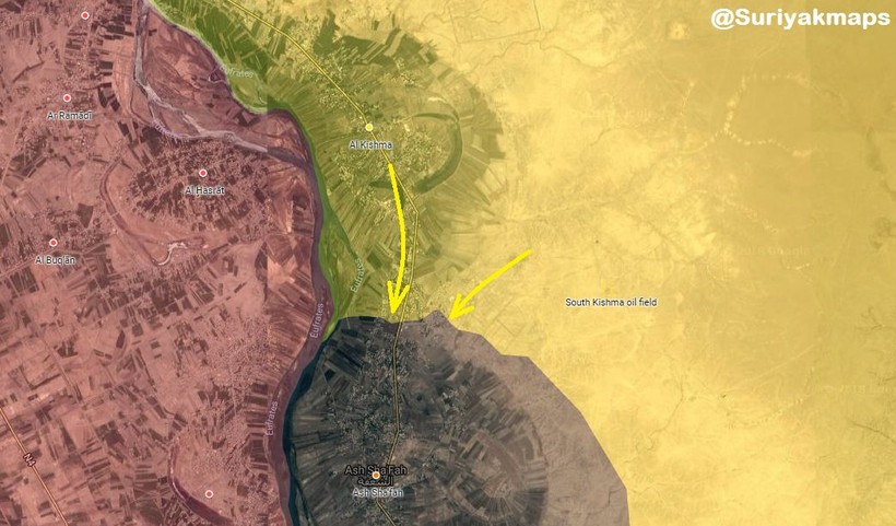 Lực lượng Dân chủ Syria tấn công vào thị trấn al-Shafah trong tỉnh Deir Ezzor. Ảnh minh họa: South Front.